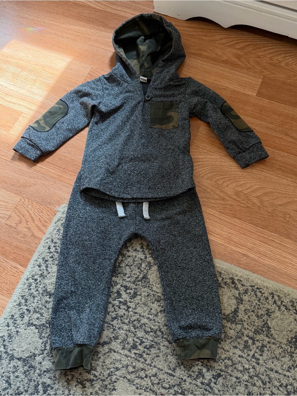 2T Gray & Camo Outfit